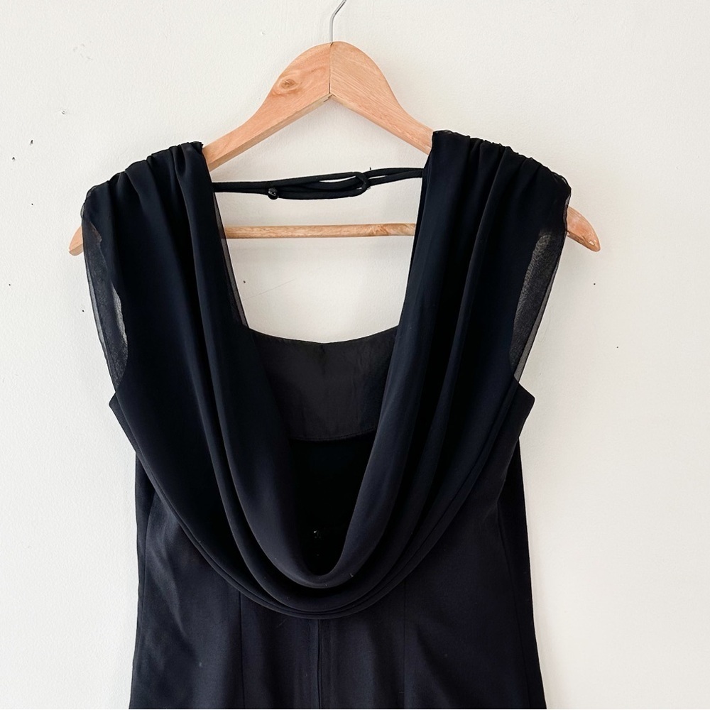 Vintage - Emblem- Cowl Back - Knee Length Dress - Black - Size Medium - Picture 4 of 9